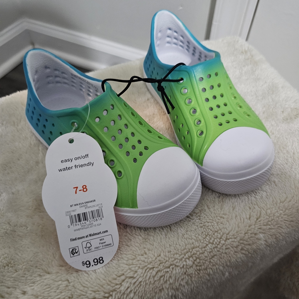 Kids Easy On/Off Water Shoes - Green/Teal